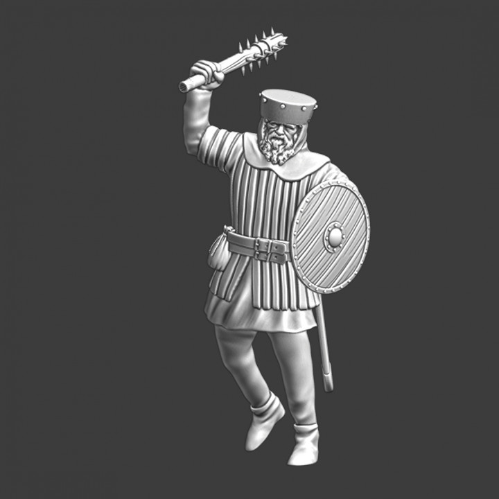3D Printable Medieval soldier with spiked mace by Northern Crusades
