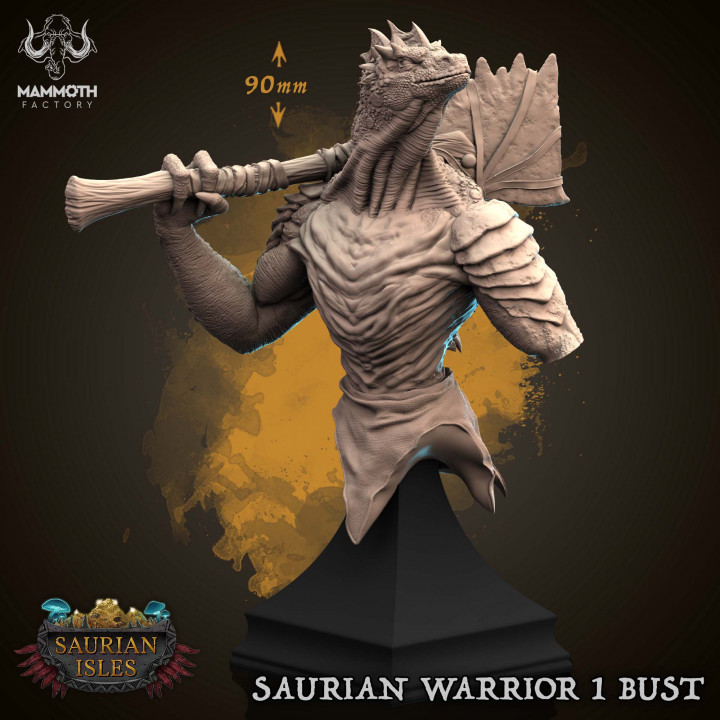 Bust Saurian Warrior 1