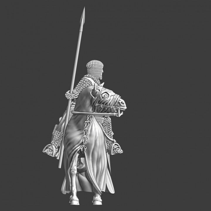 Medieval crusader knight during march image