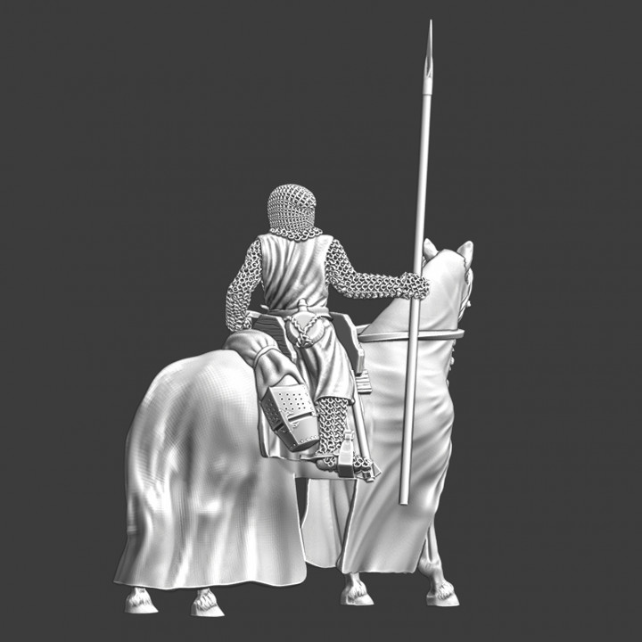 Medieval crusader knight during march image