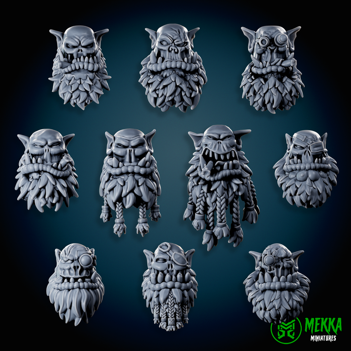 Bearded Orc Heads