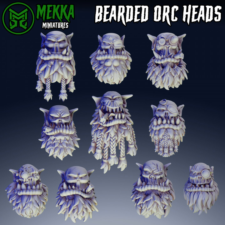 Bearded Orc Heads image