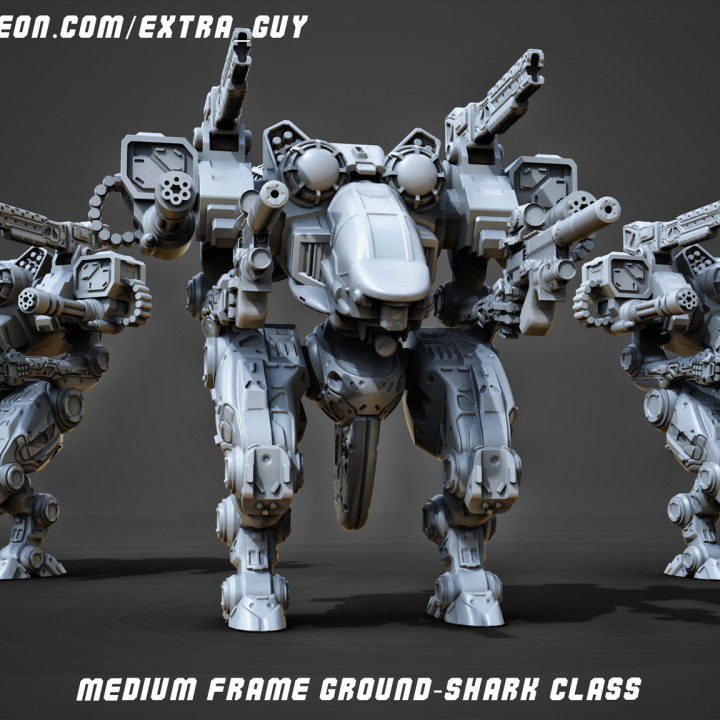 Shark Class Combat Mech Over 100mm in Height with 67mm base image