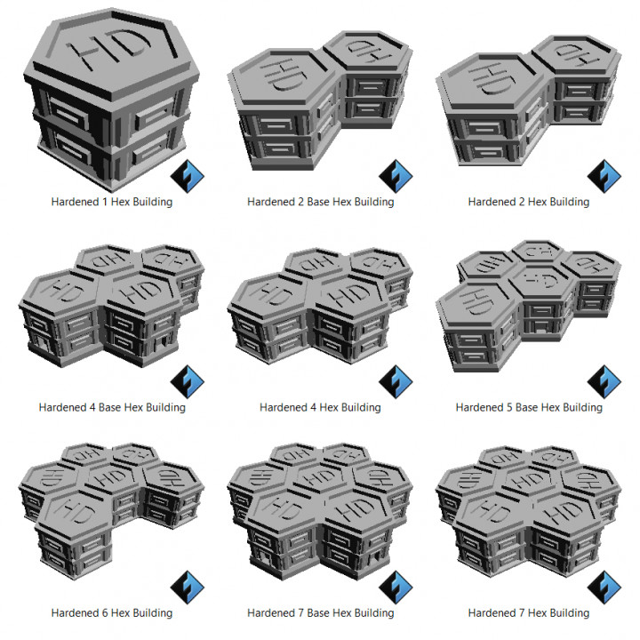 Hardened Construction Factor Stackable Hex Building Set