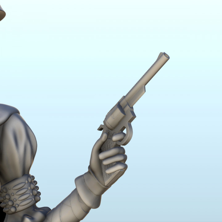 Armed woman with hat leaning against a fence (23) - Six Gun Sound Desperado Old Chronicles Gunfight Gutshot Blackwater Gulch