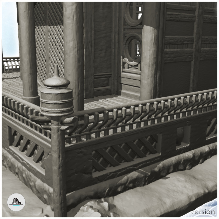 Asian altar with lanterns and stairs (27) - Asia Terrain Clash of Katanas Tabletop RPG terrain China Korea image