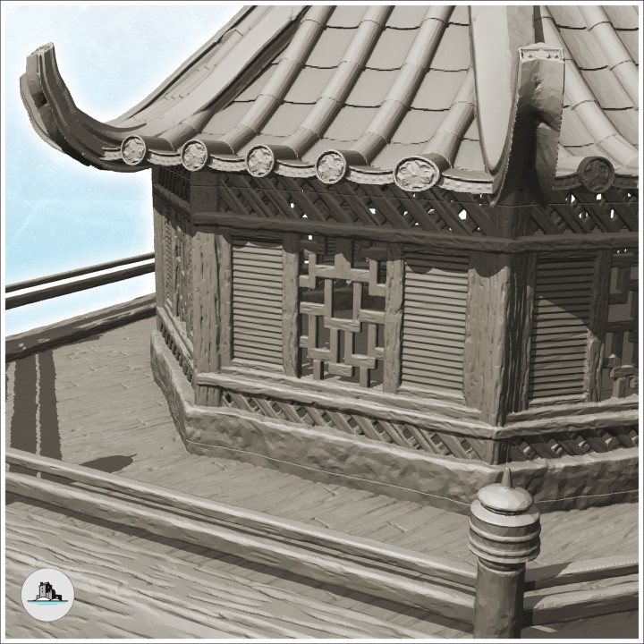 Asian house with terrace (35) - Asia Terrain Clash of Katanas Tabletop RPG terrain China Korea image