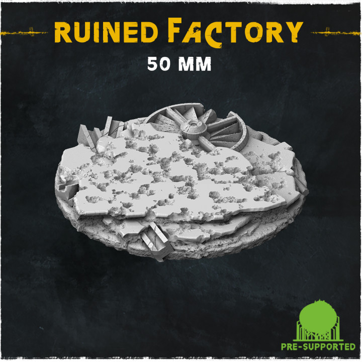 Ruined Factory Bases & Toppers - (Small Set)