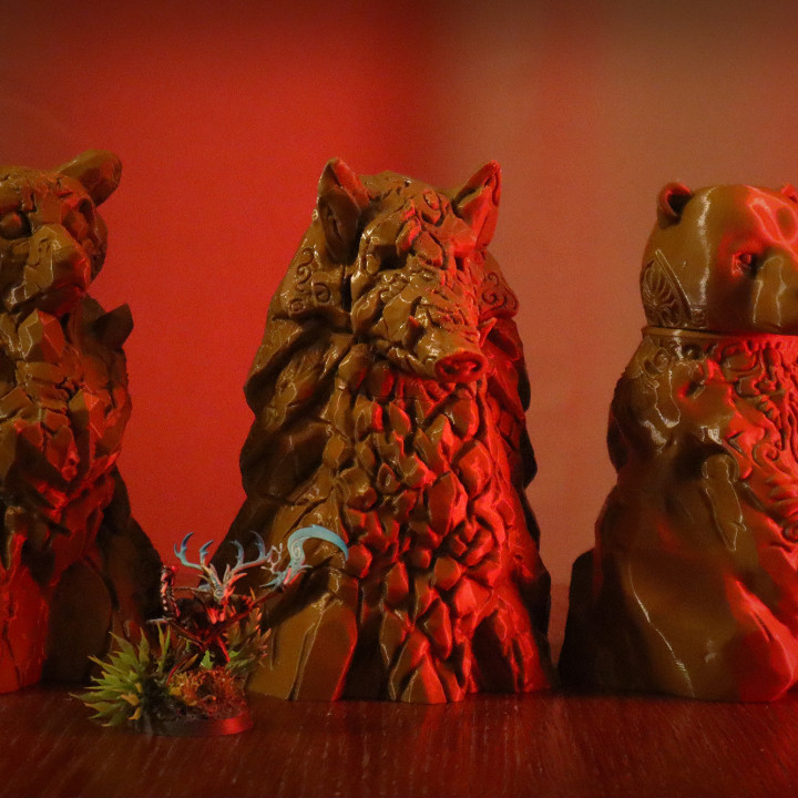 Primal Totems - Fox, Bear & Boar Statues image