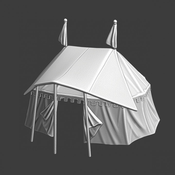 Large medieval command tent