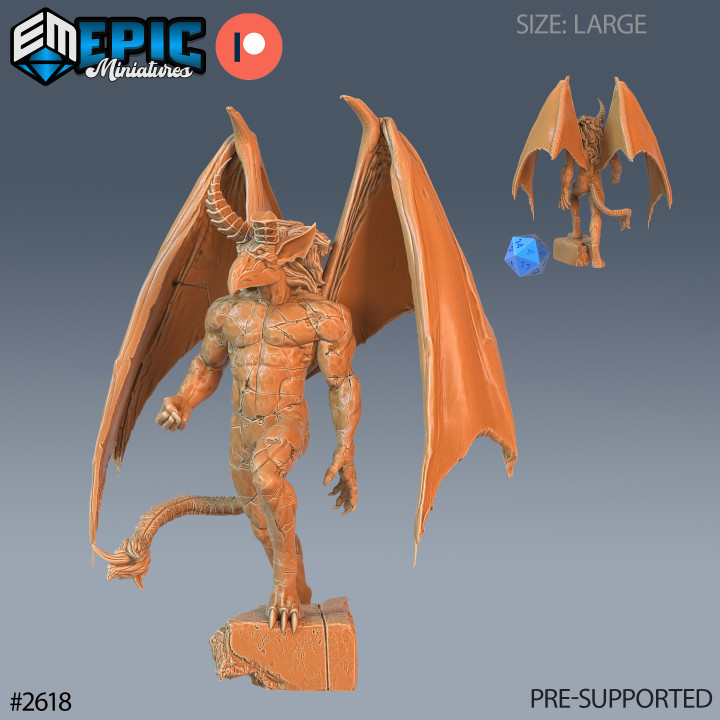 Gargoyle Set / Stone Beast / Winged Bat Humanoid / Undead Blood Drinker / Statue Encounter image