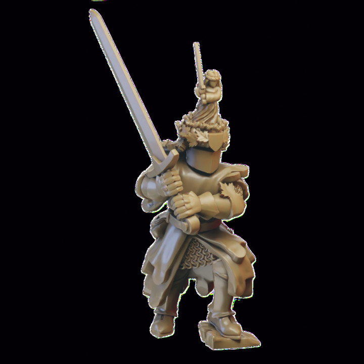 Knight of the Forest character foot miniature (32mm, modular) image