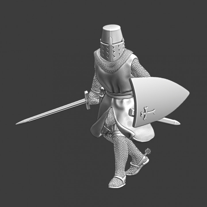 Medieval Crusader Knight advancing