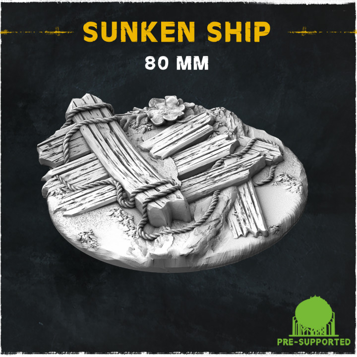 Wargame Bases & Toppers - Sunken Ship (Big Set) image