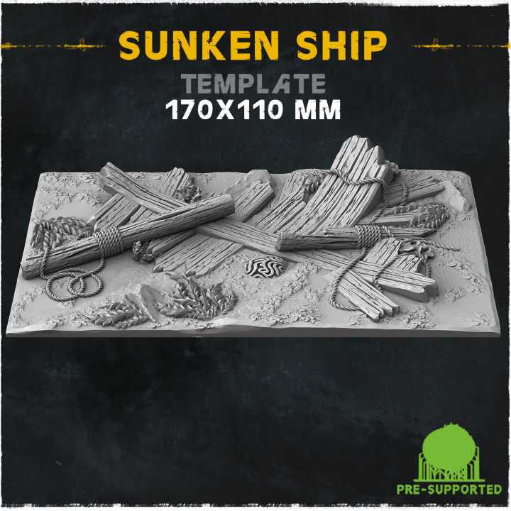 Wargame Bases & Toppers - Sunken Ship (Big Set) image