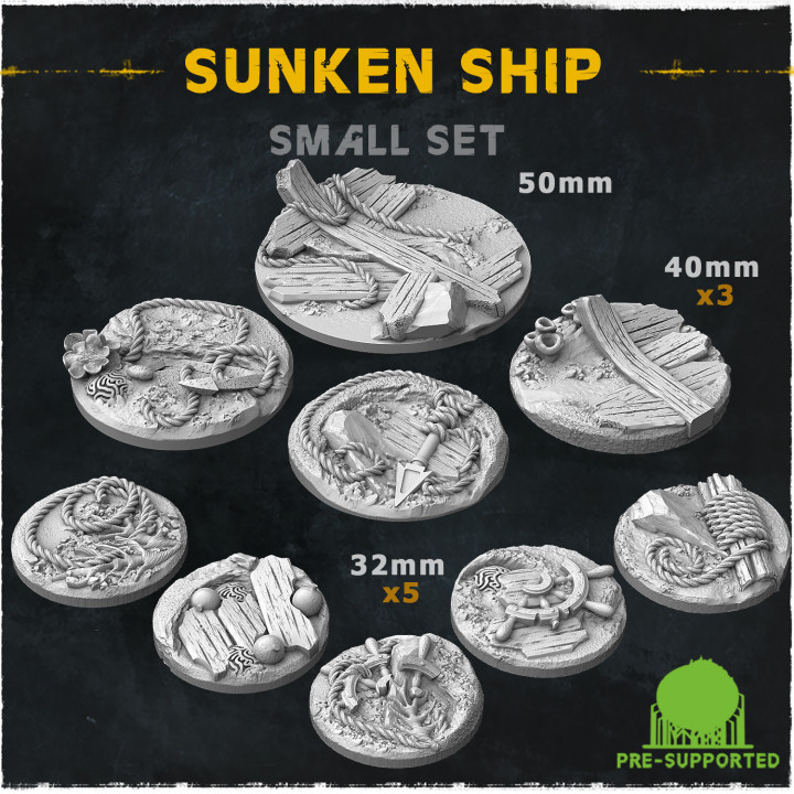 Wargame Bases & Toppers - Sunken Ship (Small Set) image