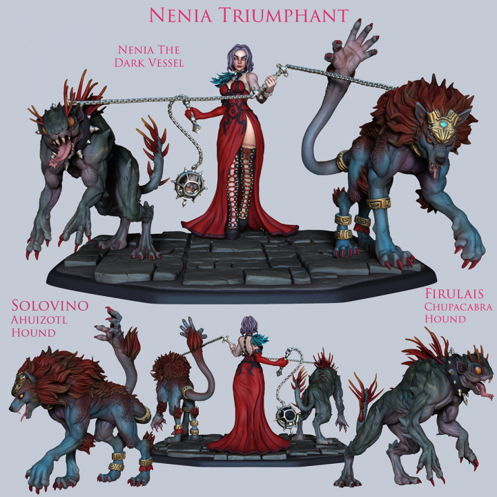 Nenia Triumphant - Bride of Frankenstein with Chupacabra and Ahuizotl image
