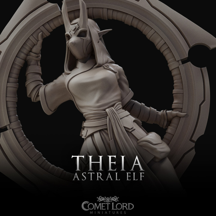 3D Printable Theia, Astral Elf Bladesinger by Comet Lord Miniatures