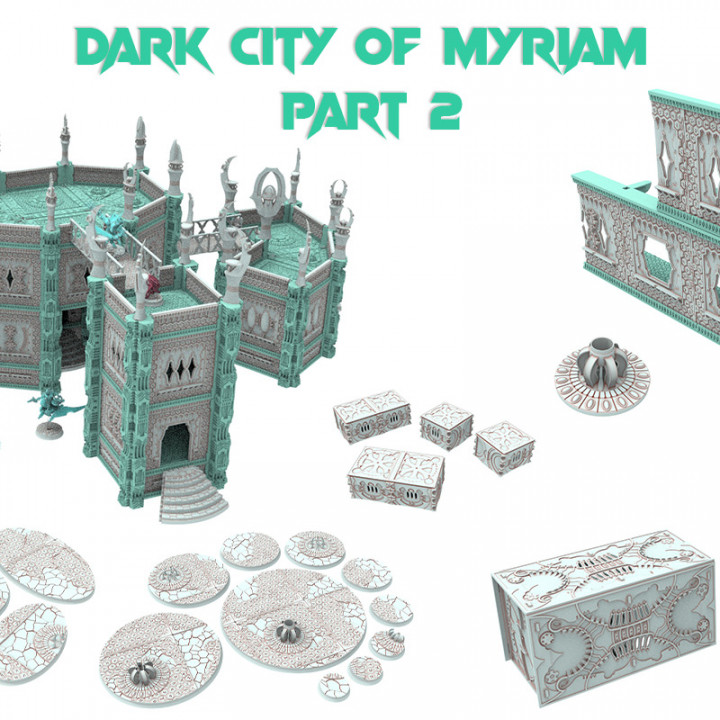 4x9x9" Dark elves Ruined Building free sample for wargame image