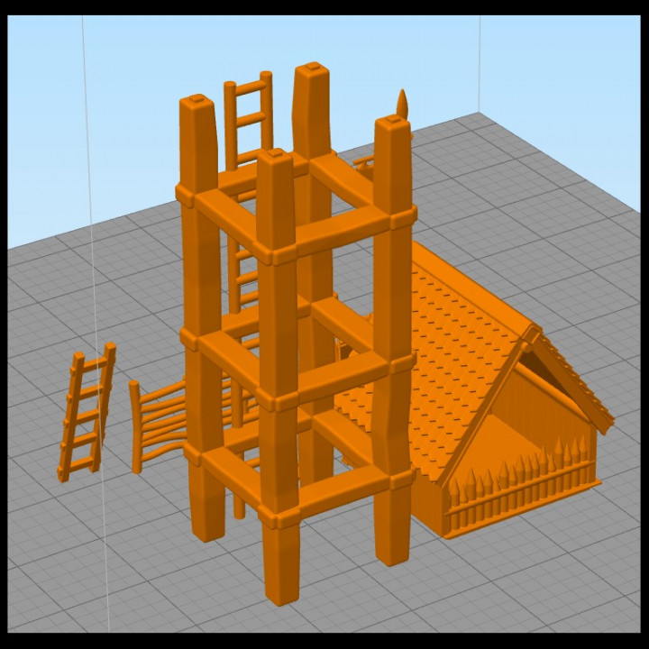 Viking wooden outpost - Alkemy Lord of Rings War of the Rose Warcrow Saga 28mm 15mm