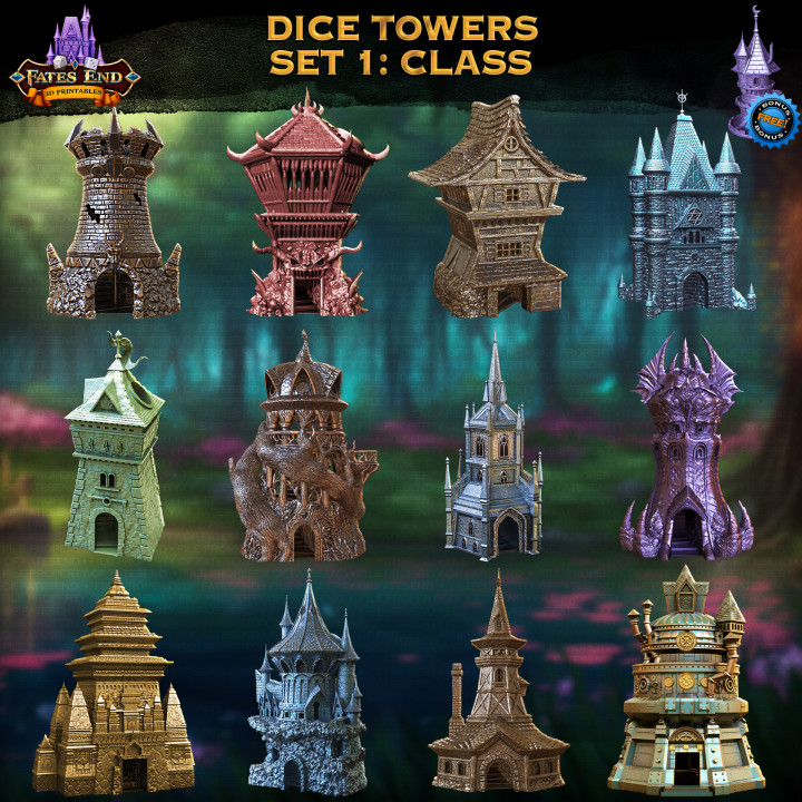 Set 1: Classes Dice Tower - SUPPORT FREE! image