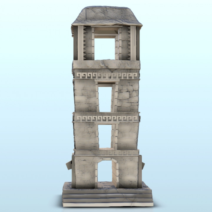 3D Printable Mesoamerican tower with floors 12 - Maya Aztec