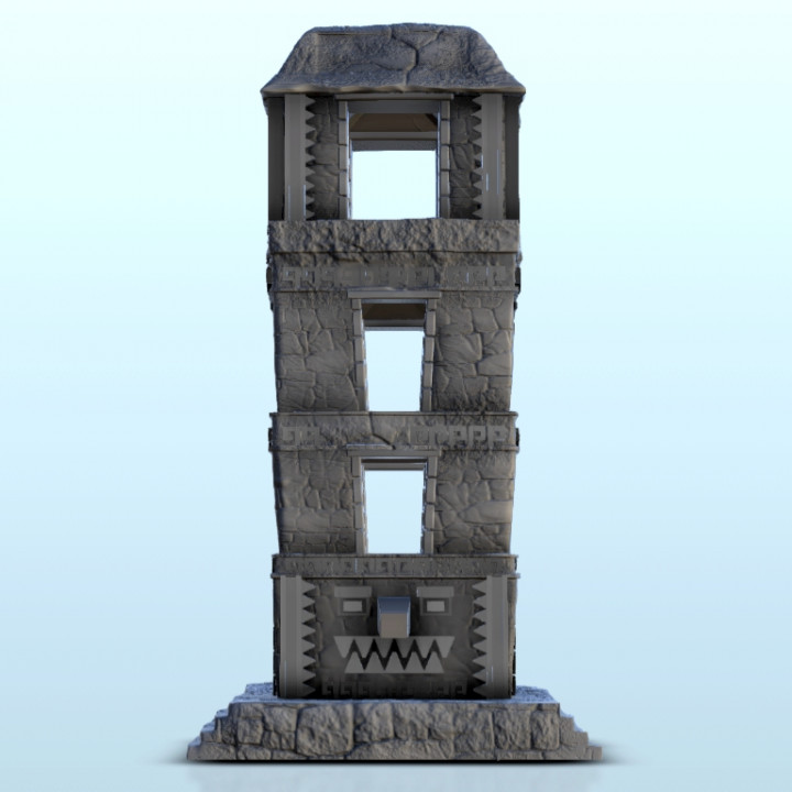 Mesoamerican tower with floors 12 - Maya Aztec Cuetzpal Seraphon Lizardmen Medieval Ancient Cusco image