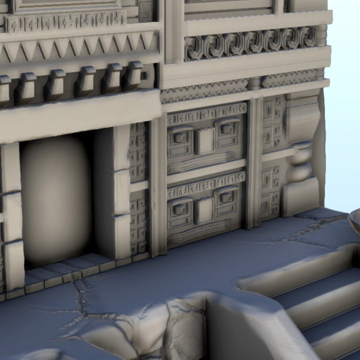 Mesoamerican temple with double stairs 18 - Maya Aztec Cuetzpal Seraphon Lizardmen Medieval Ancient Cusco