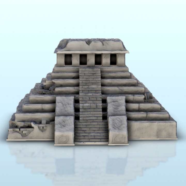 3D Printable Mesoamerican pyramid with sanctuary 32 - Maya Aztec ...