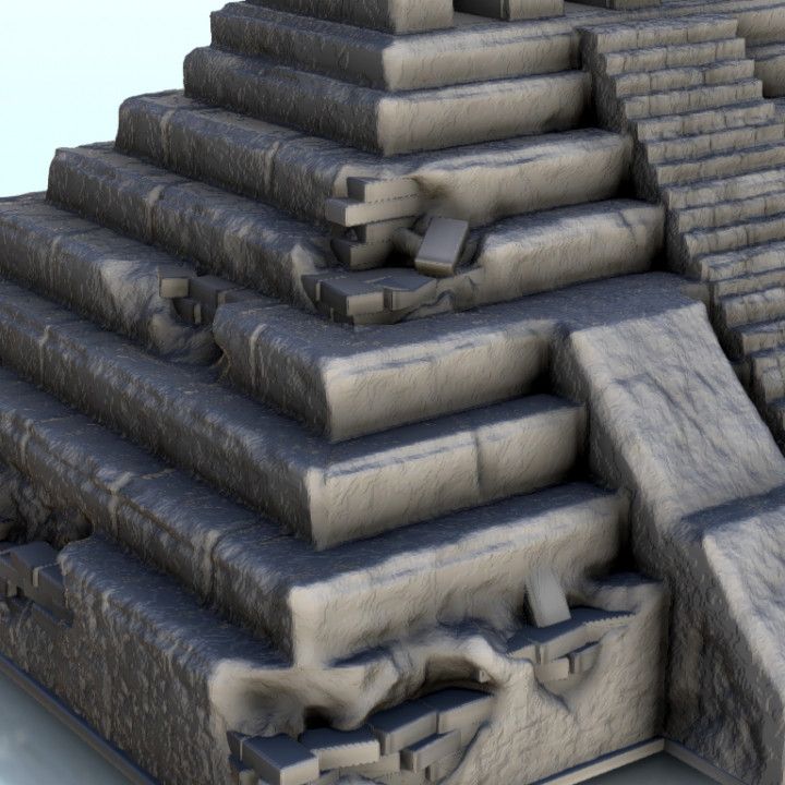 3D Printable Mesoamerican pyramid with sanctuary 32 Maya Aztec
