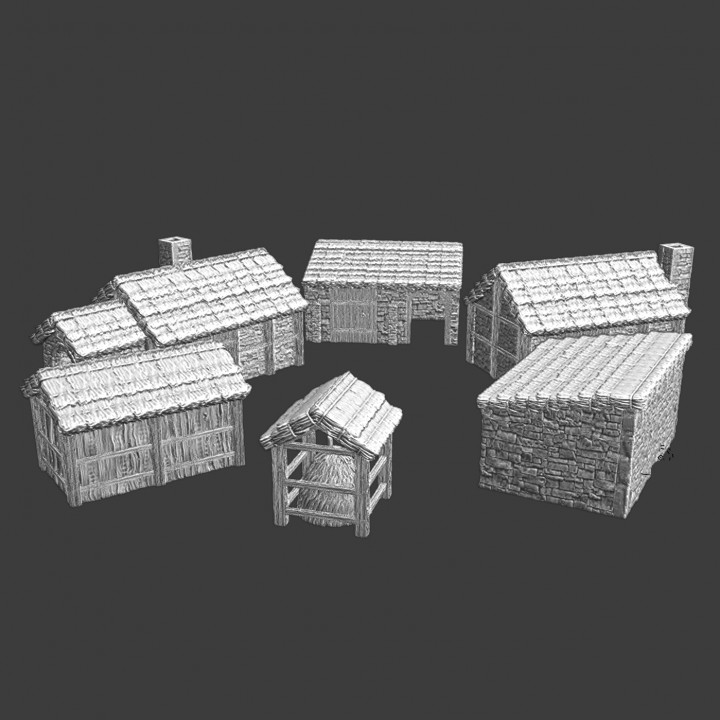 Small medieval village model image