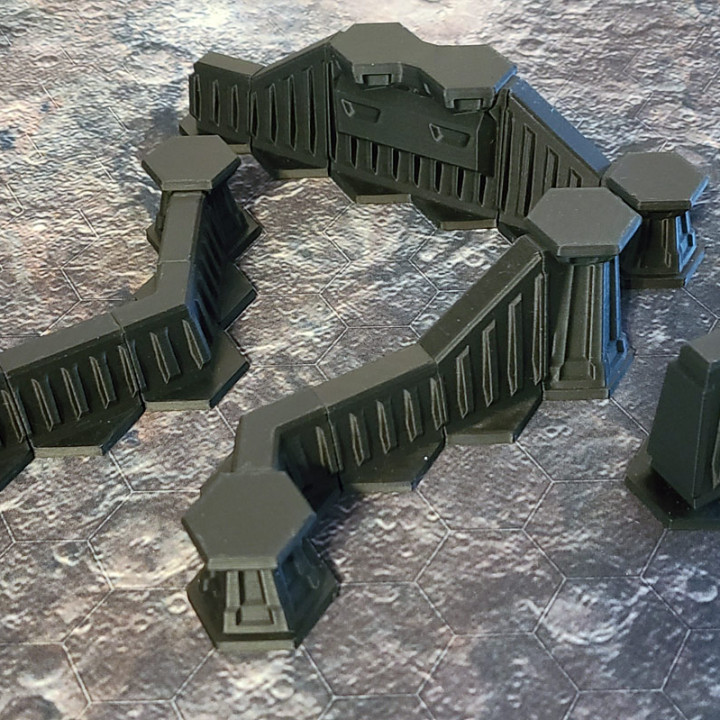 Magnetic hex walls/towers terrain - By PunyKaiju image