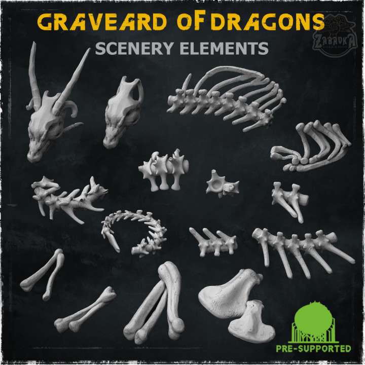 Graveard of Dragons (Scenery Elements) - Wargame Bases & Toppers 2.0 image