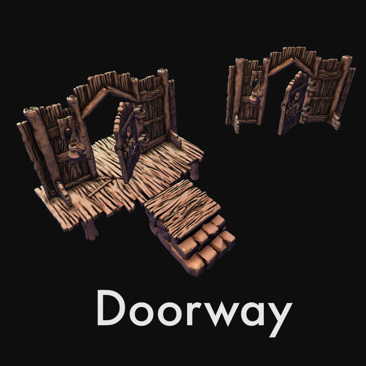 Wooden doorway image