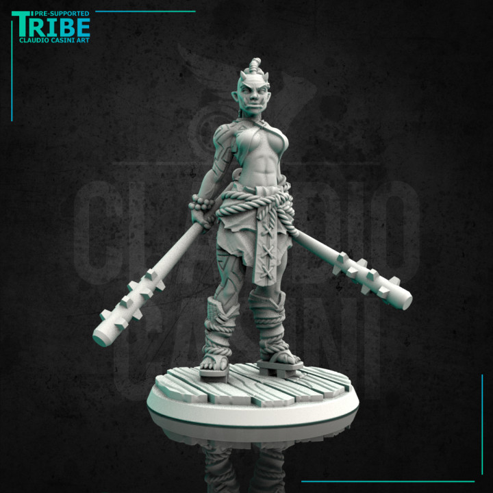 (0098) Female oni with clubs