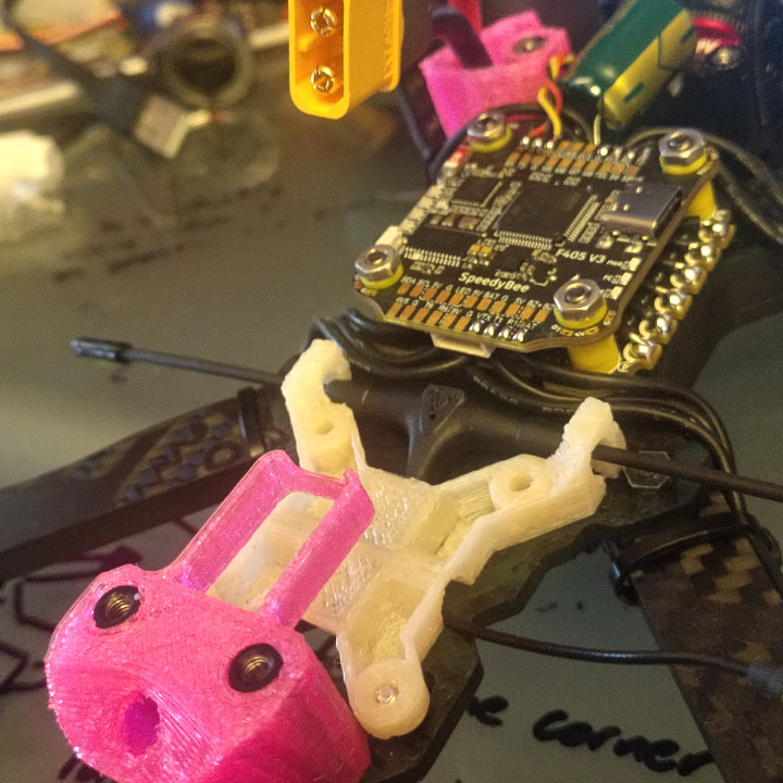 "demibot" fpv drone analog vtx and crsf/elrs antenna mount