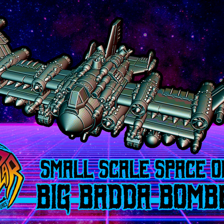 Retro Space Orc Big Badda Bomber (8-10mm scale)