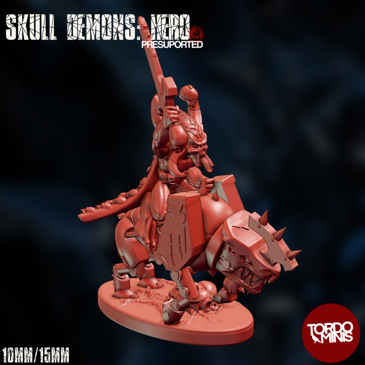 Skull God demons: Hero on headbanger beast image