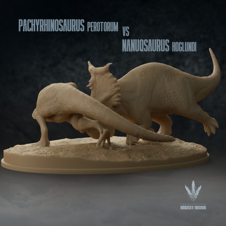 Pachyrhinosaurus perotorum vs Nanuqsaurus hoglundi : An Icy Battle image