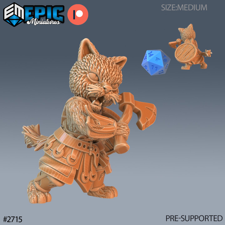 Cat Folk Tribe Axe / Feline Warrior / Catfolk / Werejaguar Beast / Were Puma / Wild Animal Encounter
