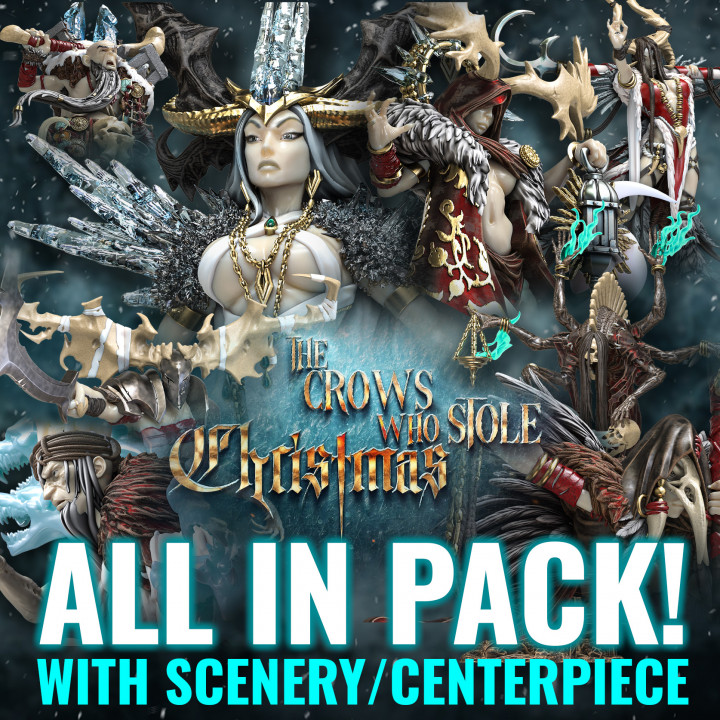 The Crows Who Stole Christmas All in Pack (with scenery/Centerpiece) image