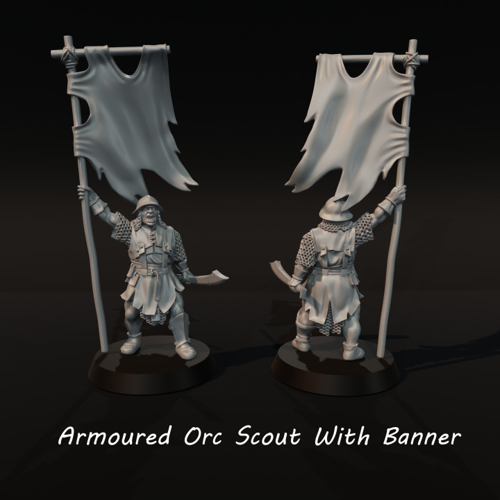 Armoured Orc Scout with Banner image