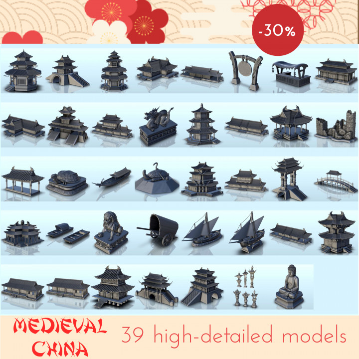 Medieval chinese pack n°1 - Asian Asia Oriental Angkor Medieval Middle Age Traditionnal image