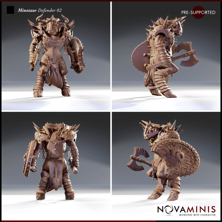 3D Printable Minotaur Defender 02 By NOVAMINIS