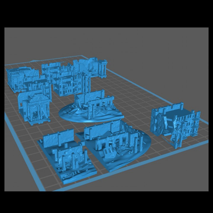 Destroyed modern appartment block 3 - WW3 Cold War miniatures Scenery 28mm 15mm 20mm