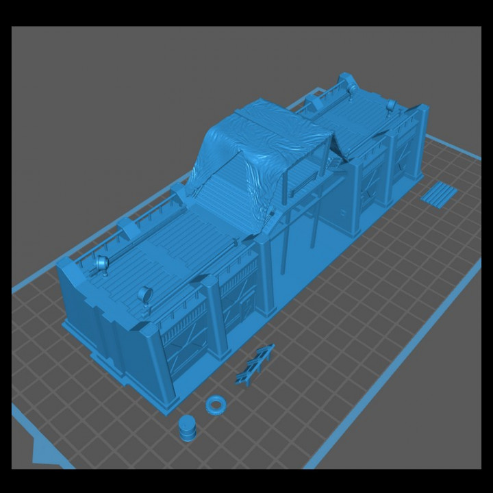 Post-apocalyptic Outpost - WW3 Cold War miniatures Scenery 28mm 15mm 20mm Science Fiction SciFi image