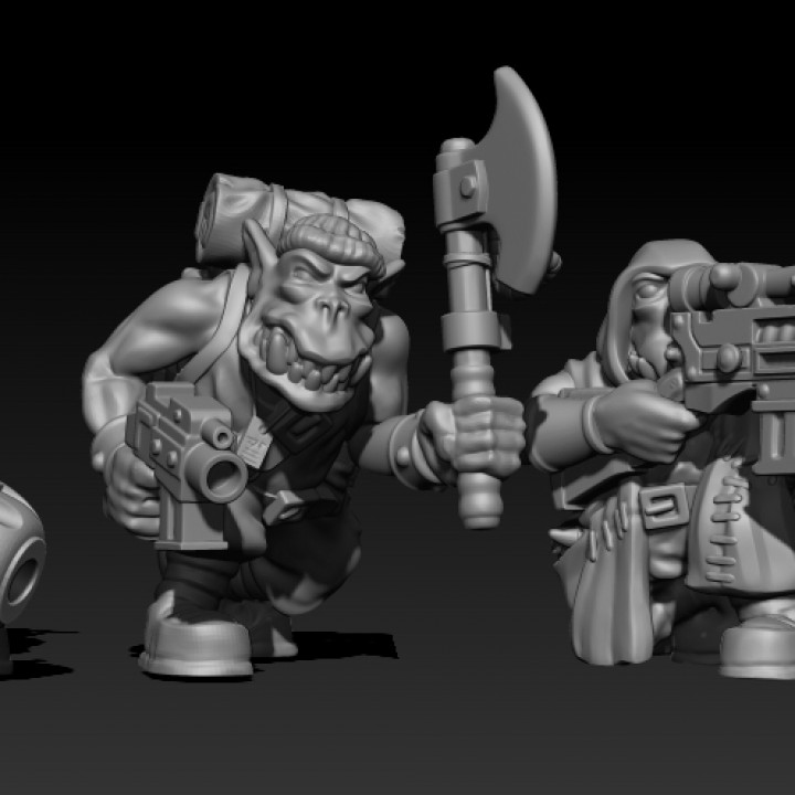 3D Printable GorAxe Tactical Orks by Trollet Miniatures