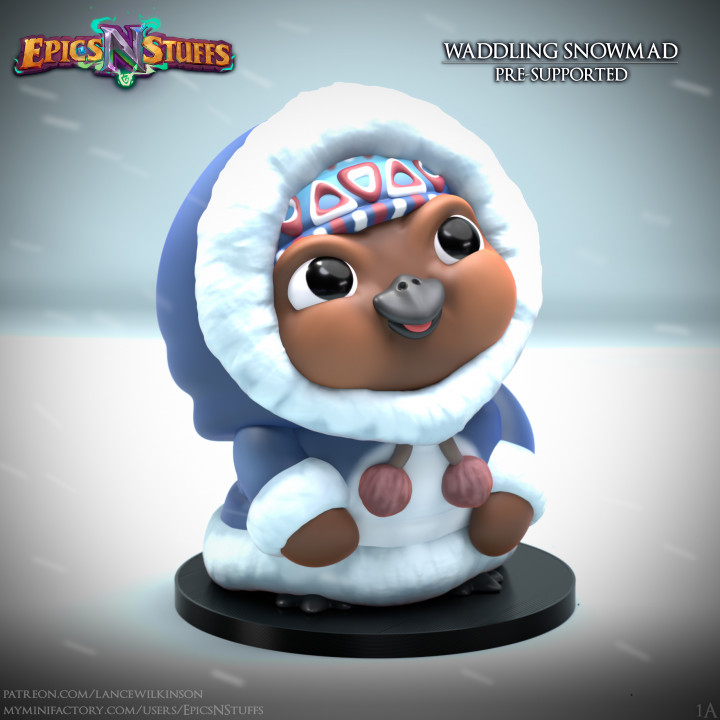 Waddling Snowmad 1A Miniature - Pre-Supported