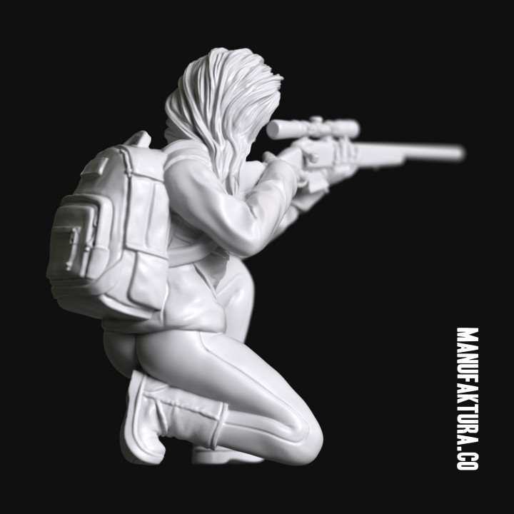 Strife Series 02b - Cute Post-Apocalyptic Survivor Girl Aiming Sniper Rifle