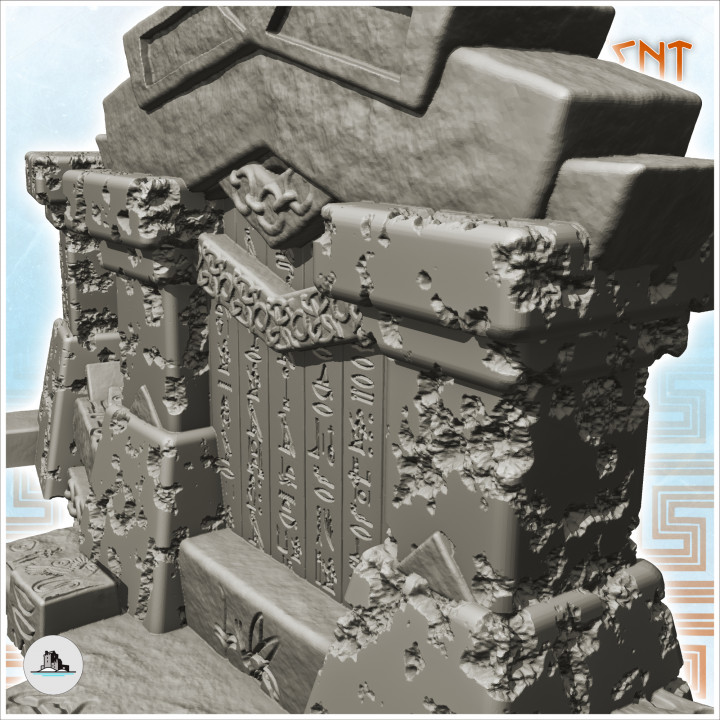 Egyptian temple wall ruin (2) - Ancient Classic Old Archaic Fantasy 28mm 20mm 15mm